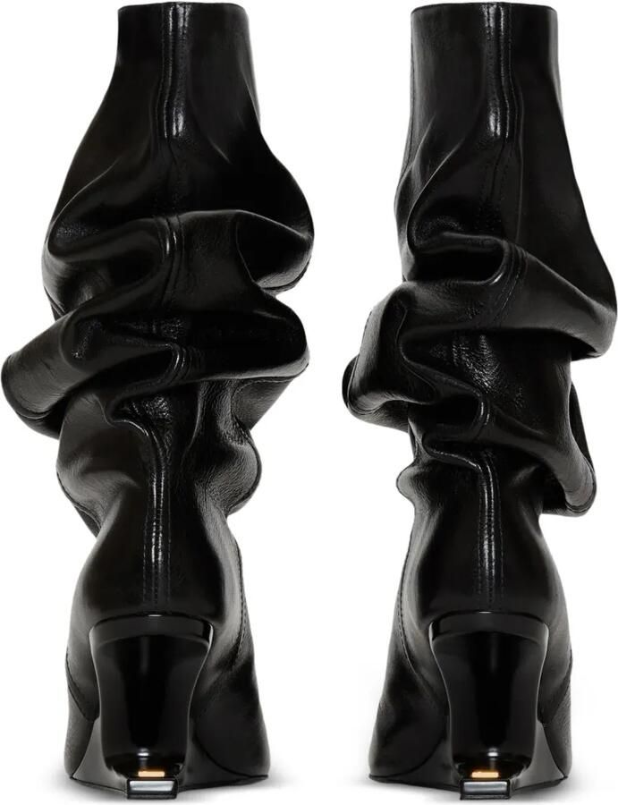 Balmain No Wedge leren enkellaarzen met textuur Zwart - Foto 3