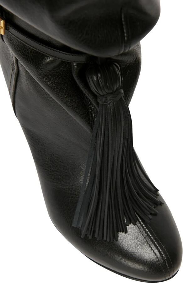 Balmain No Wedge leren laarzen met kwastje Zwart - Foto 3