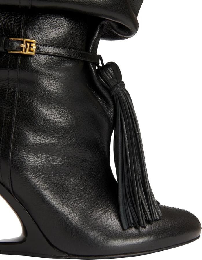 Balmain No Wedge leren laarzen met kwastje Zwart - Foto 2