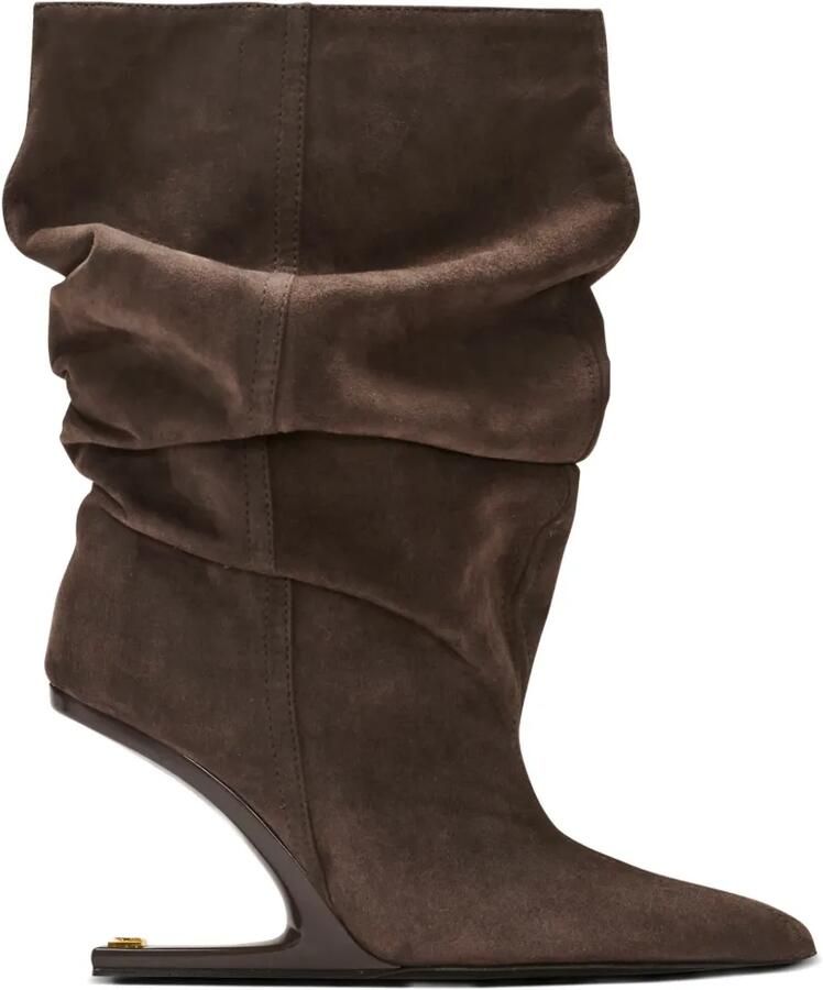 Balmain No Wedge suède enkellaarzen Bruin