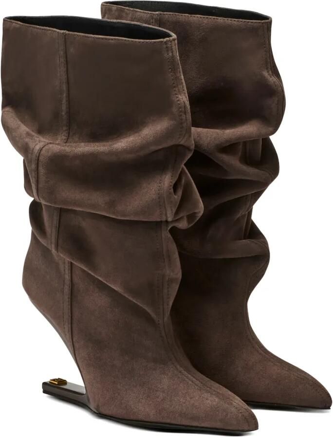 Balmain No Wedge suède enkellaarzen Bruin - Foto 2