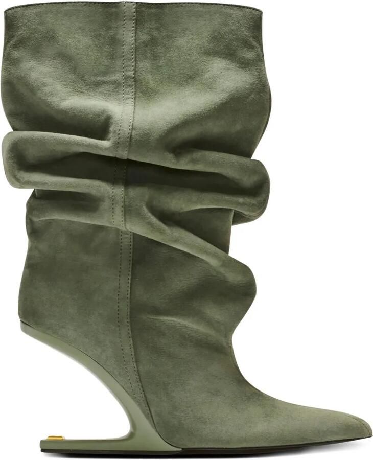 Balmain No Wedge suède enkellaarzen Groen