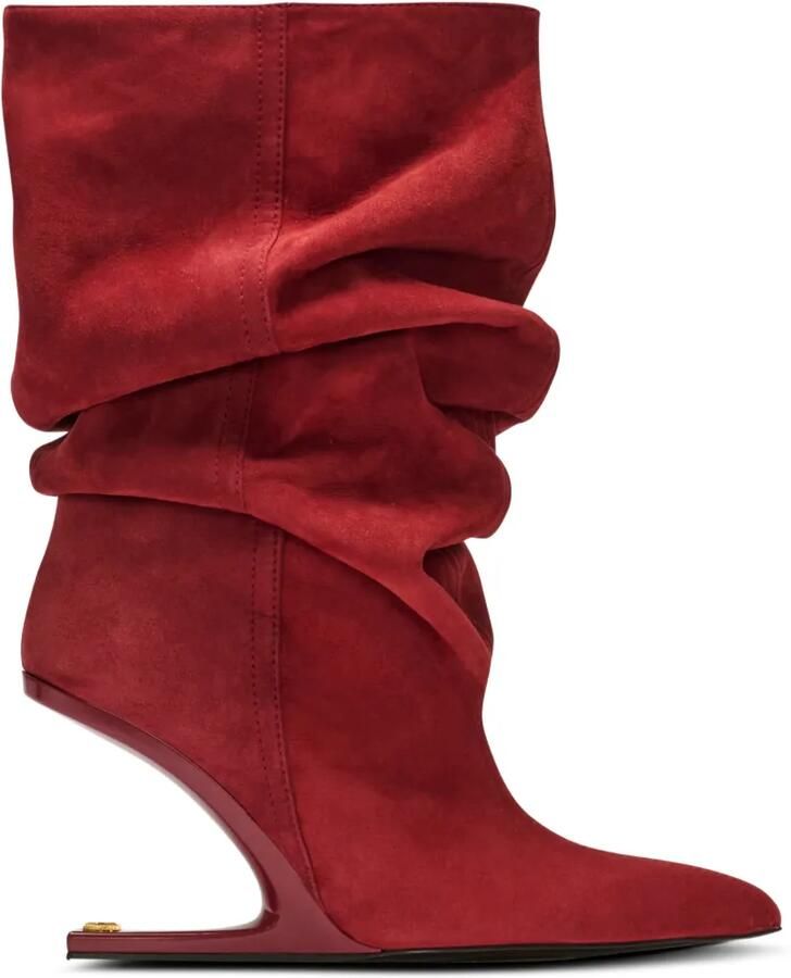 Balmain No Wedge suède enkellaarzen Rood