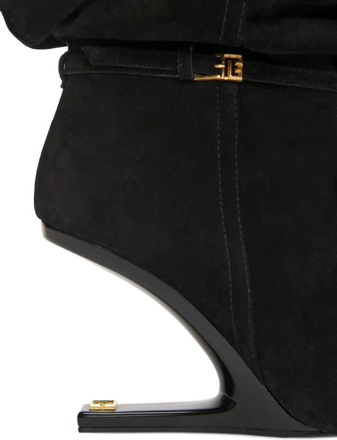 Balmain No Wedge suède leren enkellaarzen met kwastje Zwart - Foto 3