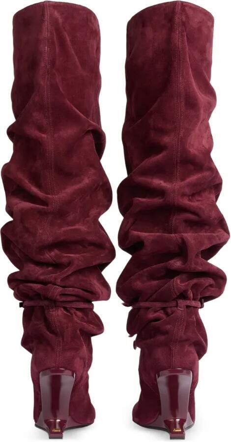 Balmain No Wedge suède leren laarzen met kwastje Rood - Foto 2