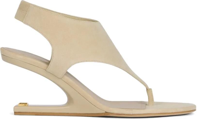 Balmain No Wedge suède sandalen Beige