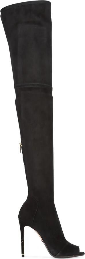 Balmain open-toe knee boots Zwart