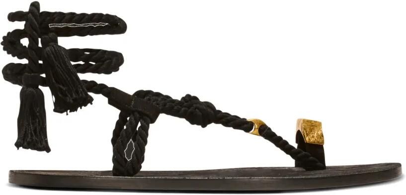 Balmain Platte sandalen met touw Zwart