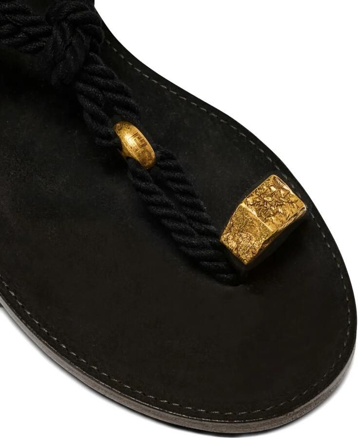Balmain Platte sandalen met touw Zwart - Foto 2