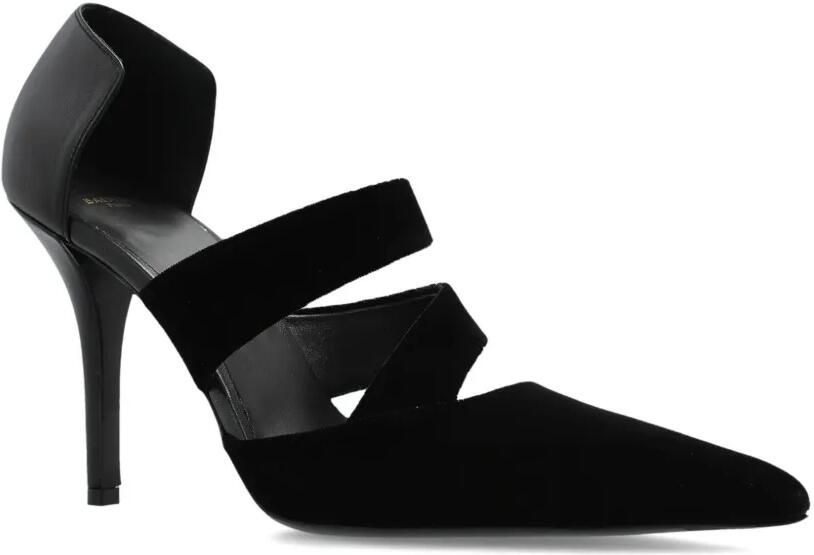 Balmain Pumps met hak puntige neus en meerdere bandjes Zwart - Foto 3