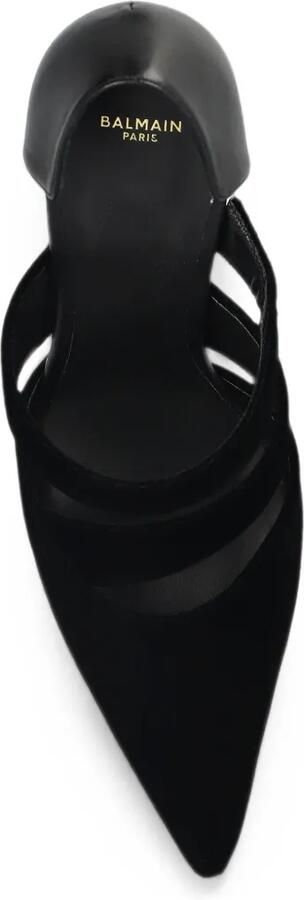 Balmain Pumps met hak puntige neus en meerdere bandjes Zwart - Foto 4