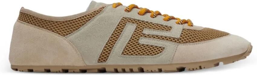 Balmain Racer 45 sneakers in mesh en suède leer Beige
