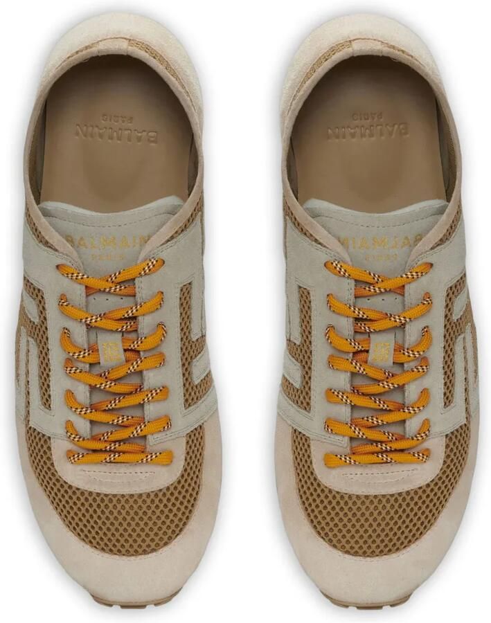 Balmain Racer 45 sneakers in mesh en suède leer Beige - Foto 3