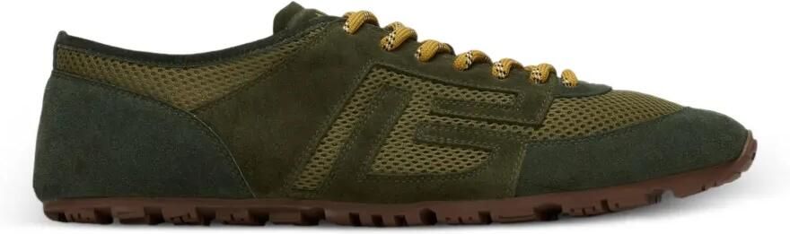 Balmain Racer 45 sneakers in mesh en suède leer Groen