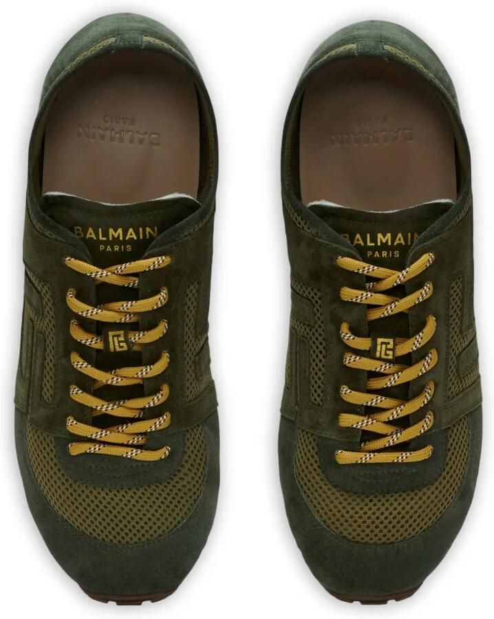 Balmain Racer 45 sneakers in mesh en suède leer Groen - Foto 3