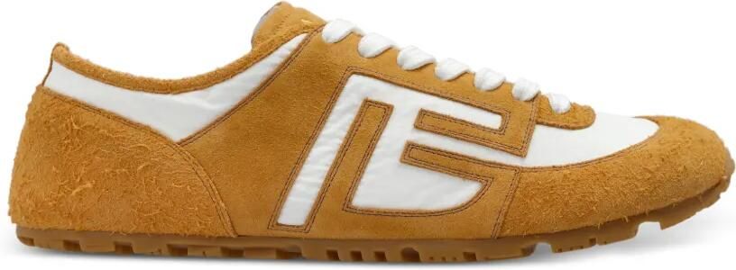 Balmain Racer 45 sneakers met suède vlak Geel