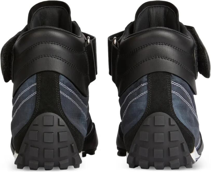 Balmain Racing mid-top nylon en leren sneakers Blauw - Foto 4