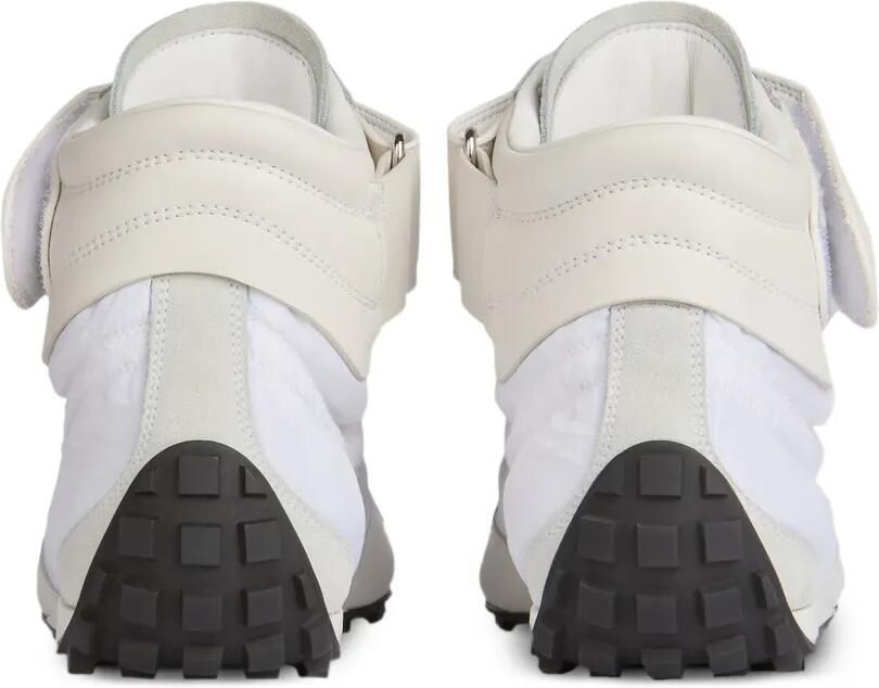 Balmain Racing mid-top nylon en leren sneakers Wit - Foto 3