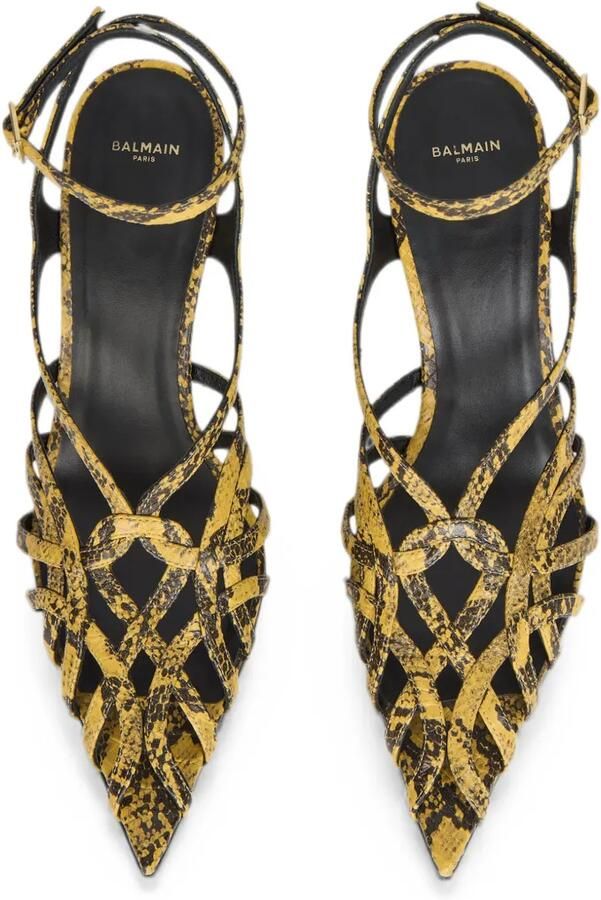 Balmain Sandalen met python-effect Geel - Foto 4