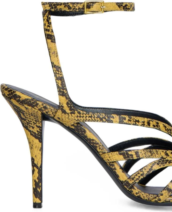 Balmain Sandalen met python-effect Geel - Foto 5
