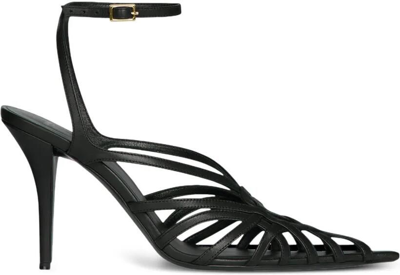 Balmain Sandalen van glad leer Zwart