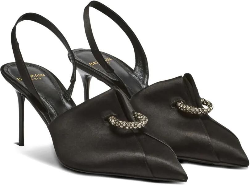 Balmain Satijnen pumps met piercing detail Zwart
