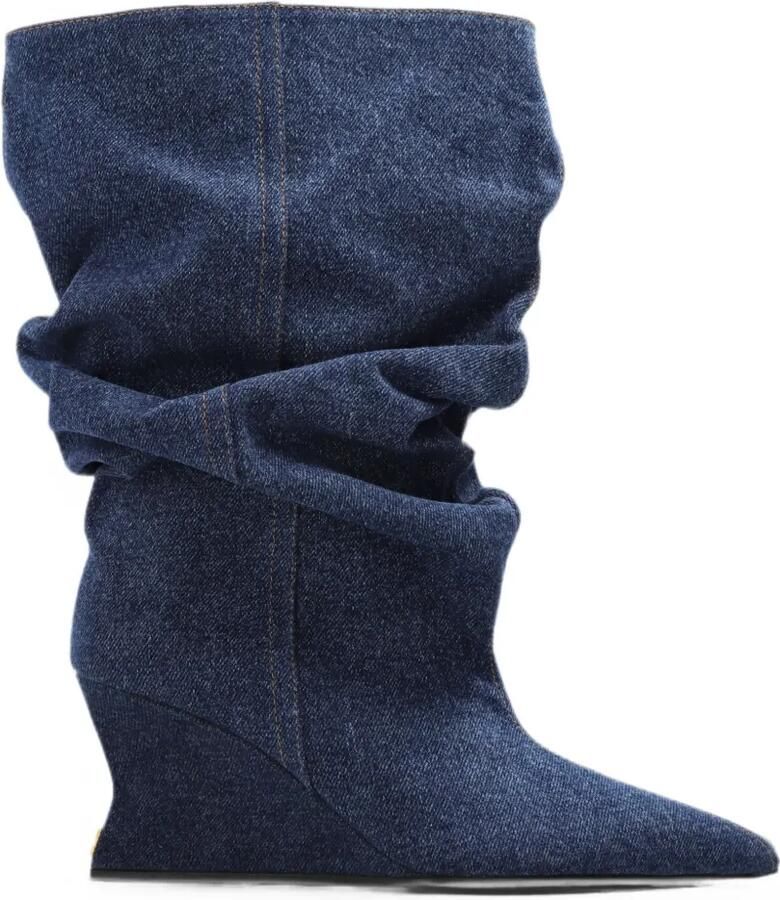 Balmain Slouchy enkellaarzen met sleehak Blauw