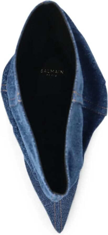 Balmain Slouchy enkellaarzen met sleehak Blauw - Foto 5