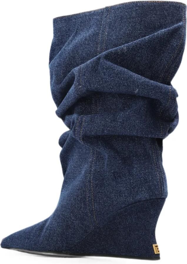 Balmain Slouchy enkellaarzen met sleehak Blauw - Foto 4