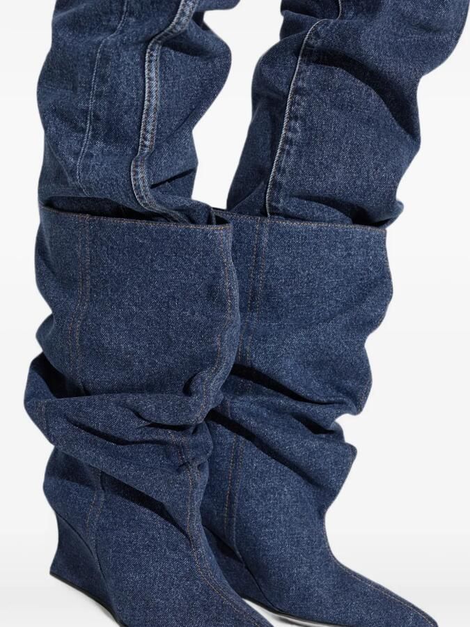 Balmain Slouchy enkellaarzen met sleehak Blauw - Foto 3