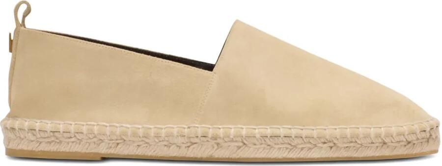 Balmain Suède espadrilles met logo Beige