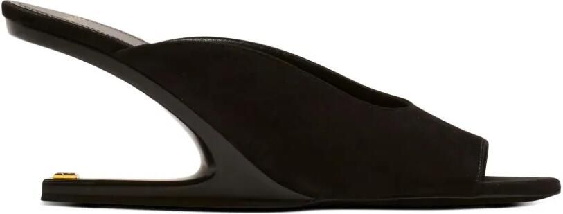 Balmain Suède sandalen met open neus Zwart