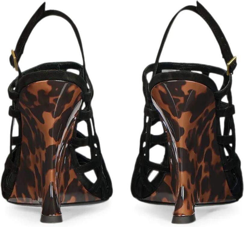 Balmain Suède sandalen met sleehak Zwart - Foto 4