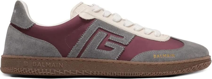 Balmain Suède sneakers met logo Grijs