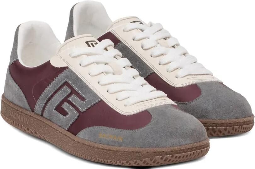 Balmain Suède sneakers met logo Grijs - Foto 4