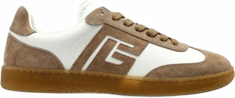 Balmain Swan panelled leather sneakers Wit