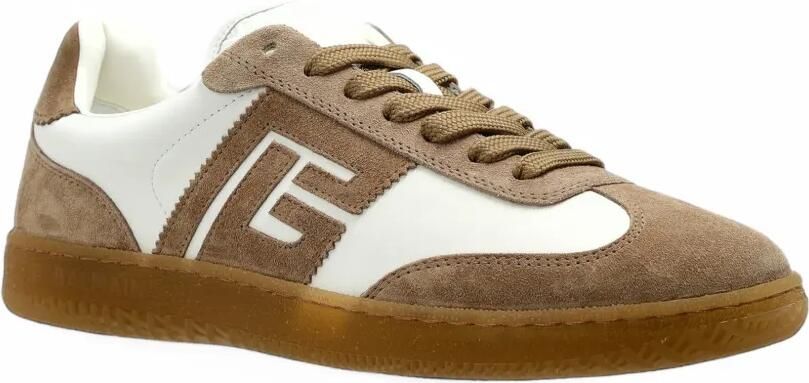 Balmain Swan panelled leather sneakers Wit - Foto 4
