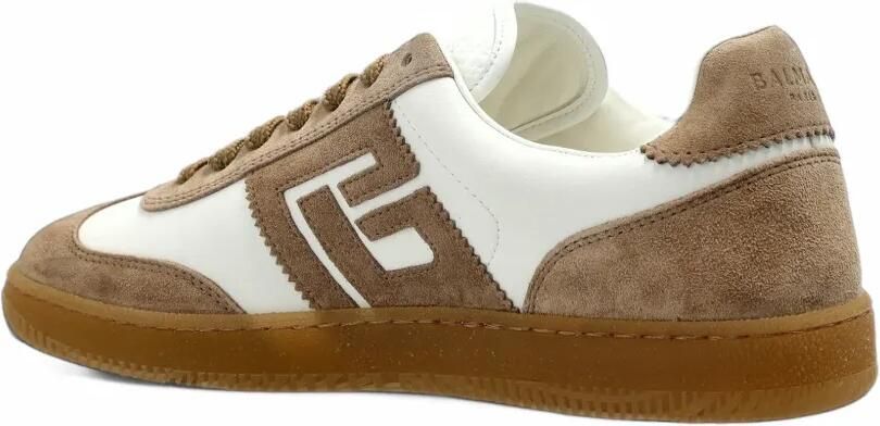 Balmain Swan panelled leather sneakers Wit - Foto 3