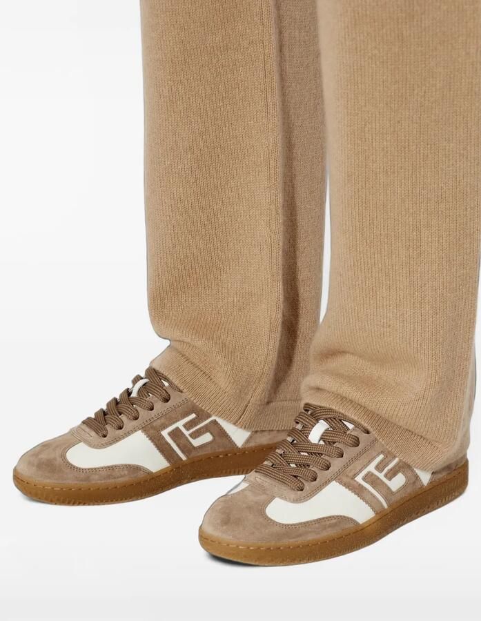 Balmain Swan panelled leather sneakers Wit - Foto 2