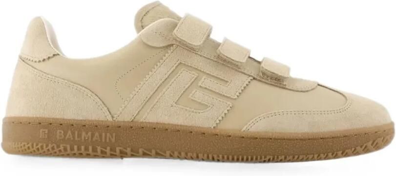 Balmain Swan sneakers met klittenband Beige