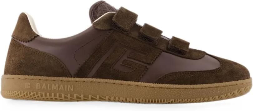 Balmain Swan sneakers met klittenband Bruin