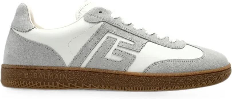 Balmain Swan sneakers van glad leer en suède Wit