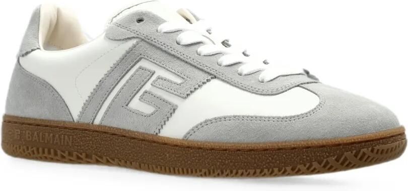 Balmain Swan sneakers van glad leer en suède Wit - Foto 4