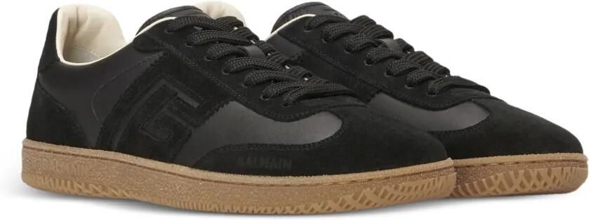 Balmain Swan sneakers van glad leer en suède Zwart - Foto 3
