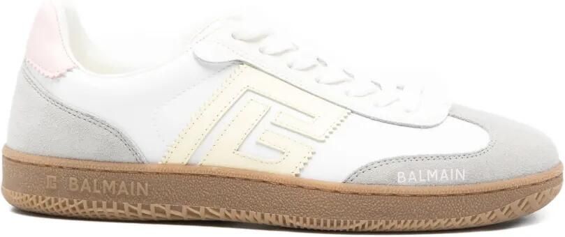 Balmain Swan sneakers van kalfsleer en nylon Wit