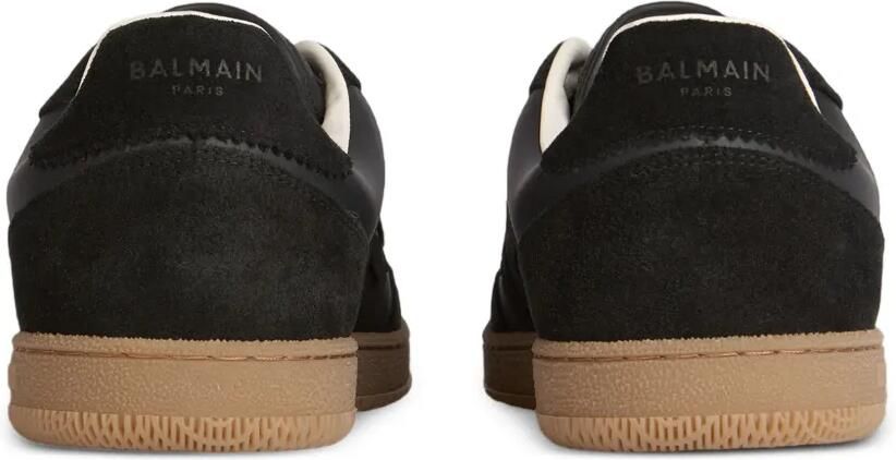 Balmain Swan suède en gladde leren sneakers Zwart - Foto 5