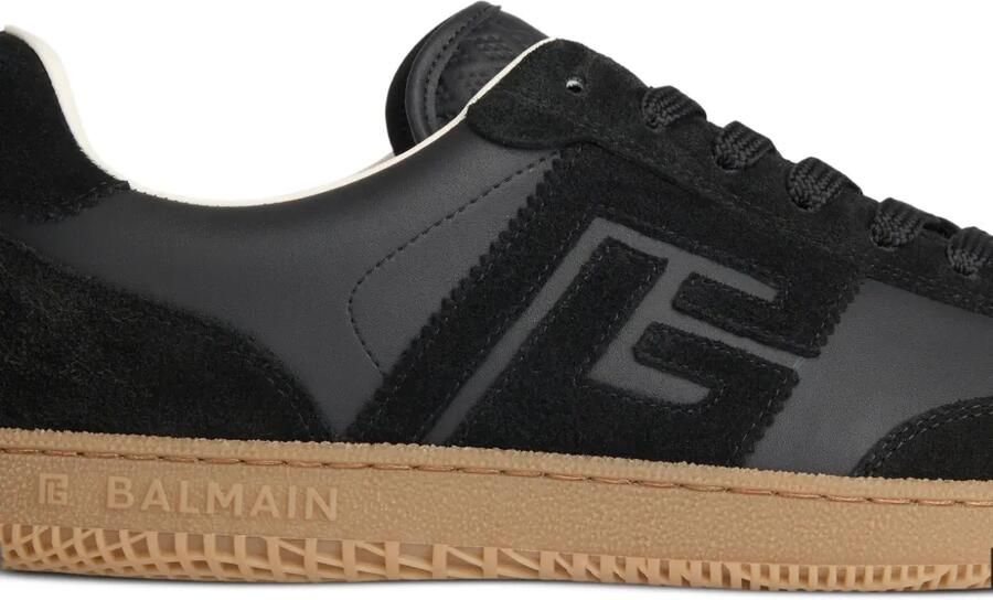 Balmain Swan suède en gladde leren sneakers Zwart - Foto 3