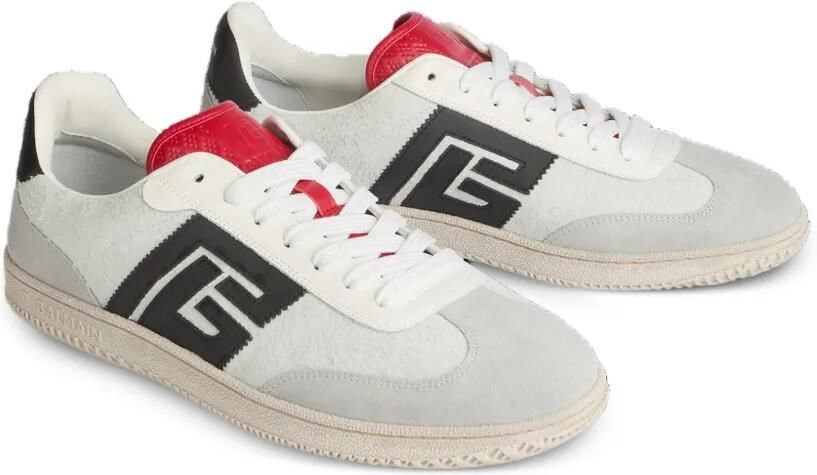 Balmain Swan suède en gladde sneakers Wit - Foto 4