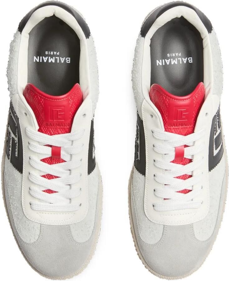Balmain Swan suède en gladde sneakers Wit - Foto 2