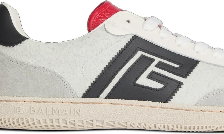 Balmain Swan suède en gladde sneakers Wit - Foto 3